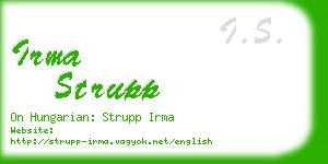 irma strupp business card